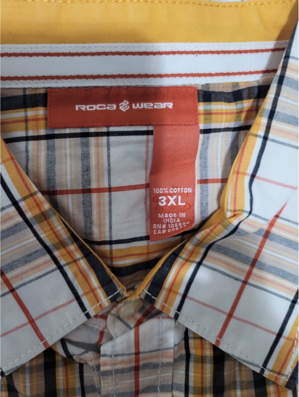 Roca Wear Men's 3XL Cotton Plaid Long Sleeve Shirt